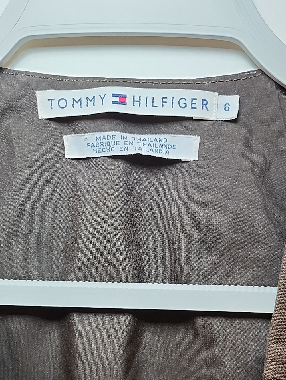 Tommy Hilfiger Y2K Chocolate tailored vest V-neckline pockets single button Sz 6 - Picture 9 of 16